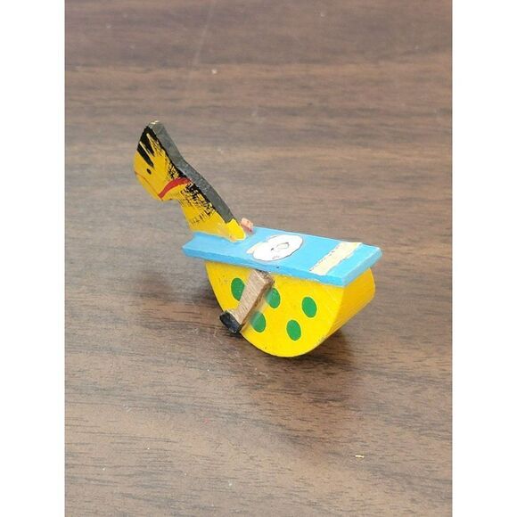 Yellow rocking horse wooden vintage AS IS ornament Xmas - Picture 3 of 5